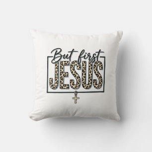 Jesus Leopard Print Christian Vintage Engraving Sh Cushion