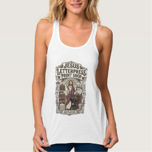 Jesus Letterpress Print Shop Jesus Letterpress Pri Singlet