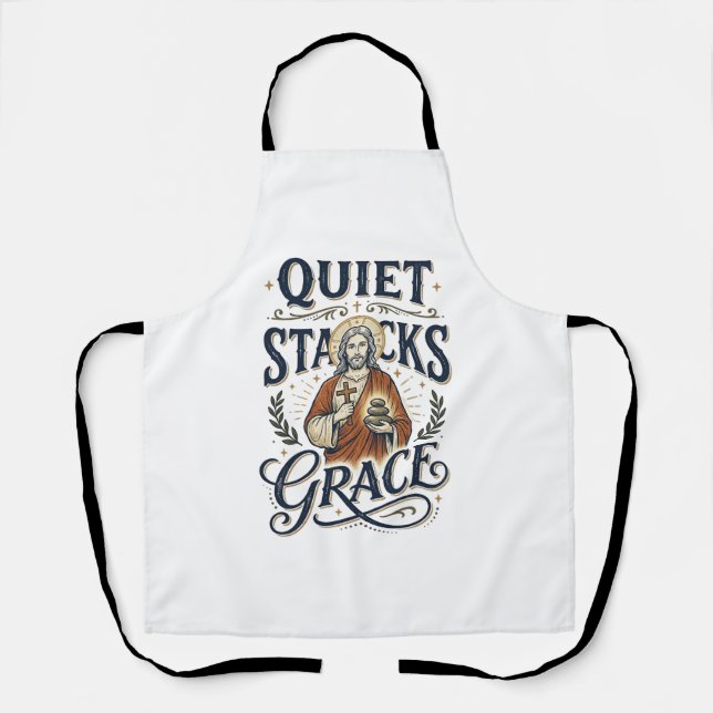 Jesus Librarian Graphic Tee Christian Art_1 Apron (Front)