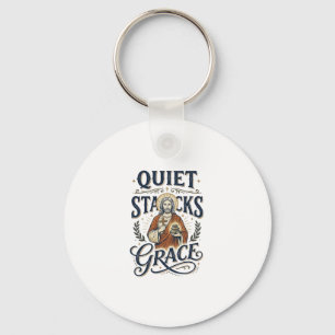 Jesus Librarian Graphic Tee Christian Art_1 Key Ring