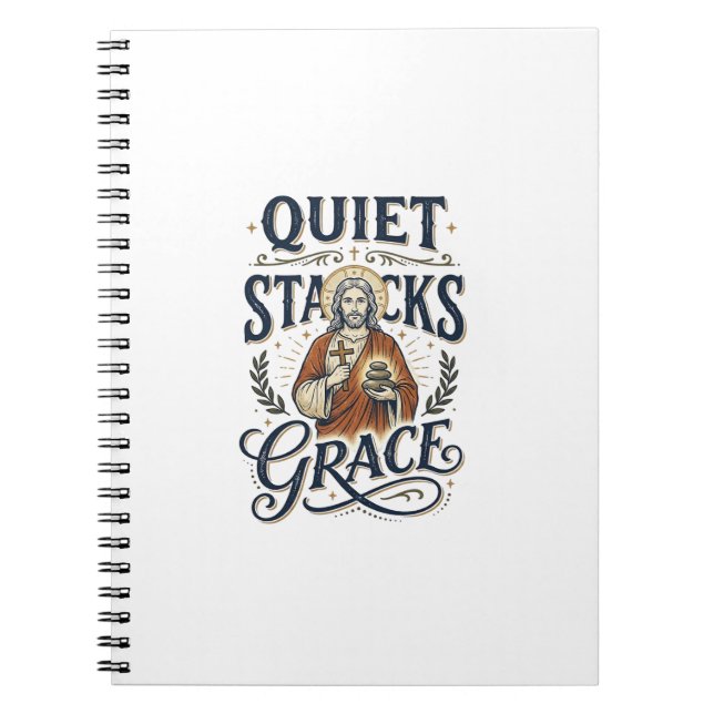 Jesus Librarian Graphic Tee Christian Art_1 Notebook (Front)
