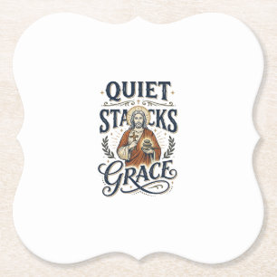 Jesus Librarian Graphic Tee Christian Art_1 Paper Coaster
