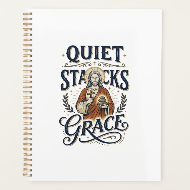 Jesus Librarian Graphic Tee Christian Art_1 Planner (Front)