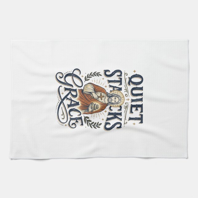 Jesus Librarian Graphic Tee Christian Art_1 Tea Towel (Horizontal)