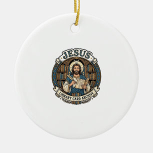 Jesus Library Card Archive Jesus Library Card Arch Ceramic Tree Decoration
