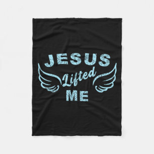 Jesus Lifted Me - Christian Faith Based Edgy Fleece Blanket