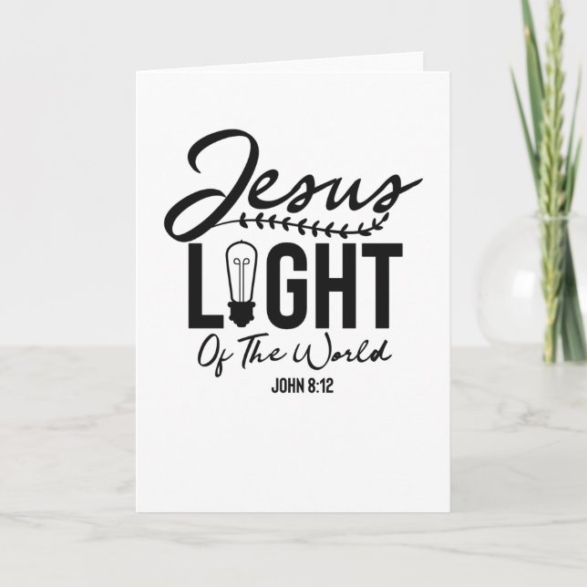 Jesus Light Of The World - Bible Verse Card (Front)
