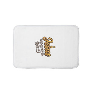 Jesus Light of the World Candle Christian Vector_1 Bath Mat