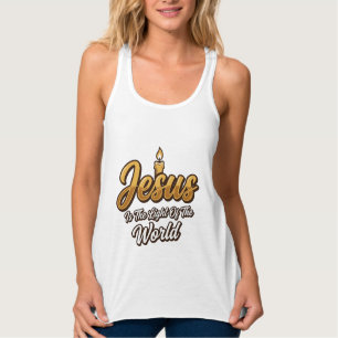 Jesus Light of the World Candle Christian Vector_1 Singlet