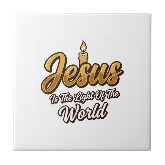 Jesus Light of the World Candle Christian Vector_1 Tile (Front)