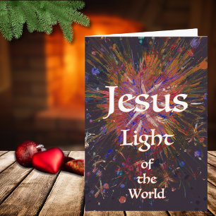 Jesus Light of The World Christmas Bible Quote Card
