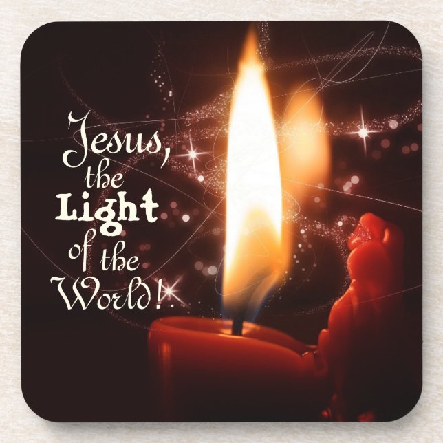 Jesus Light of the World, Christmas Candle Coaster (Front)