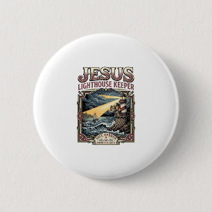 Jesus Lighthouse Keeper Jesus Lighthouse Keeper Ch 6 Cm Round Badge