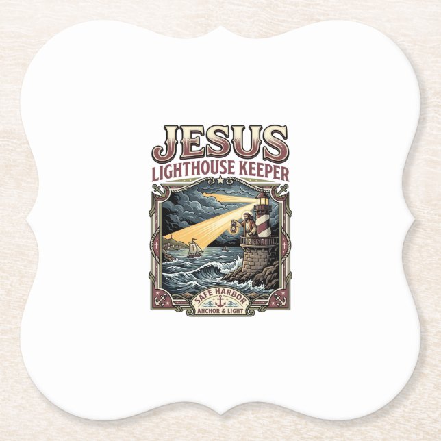 Jesus Lighthouse Keeper Jesus Lighthouse Keeper Ch Paper Coaster (Front)