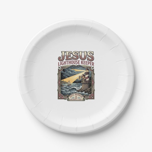 Jesus Lighthouse Keeper Jesus Lighthouse Keeper Ch Paper Plate (Front)