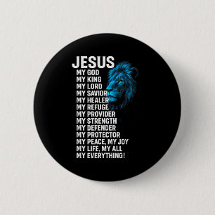 Jesus - Lion Christian King Lord Savior Faith 6 Cm Round Badge