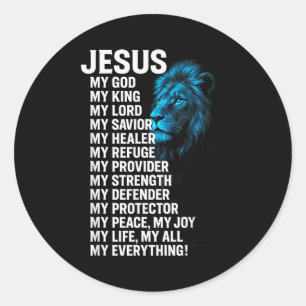 Jesus - Lion Christian King Lord Savior Faith Classic Round Sticker
