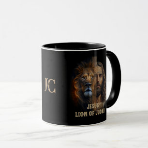 Jesus Lion Of Judah Custom Monogram Coffee Mug