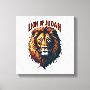 Jesus Lion of Judah Vintage Engraving Christian Te Canvas Print
