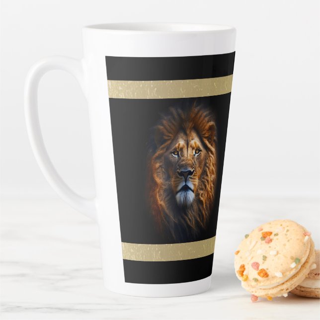 Jesus Lion Of Judah With Lions Head Latte Mug (In Situ)