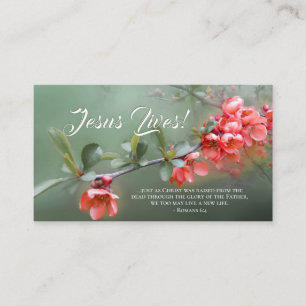 Jesus Lives Spring Flowers Bible Verse Easter Business Card