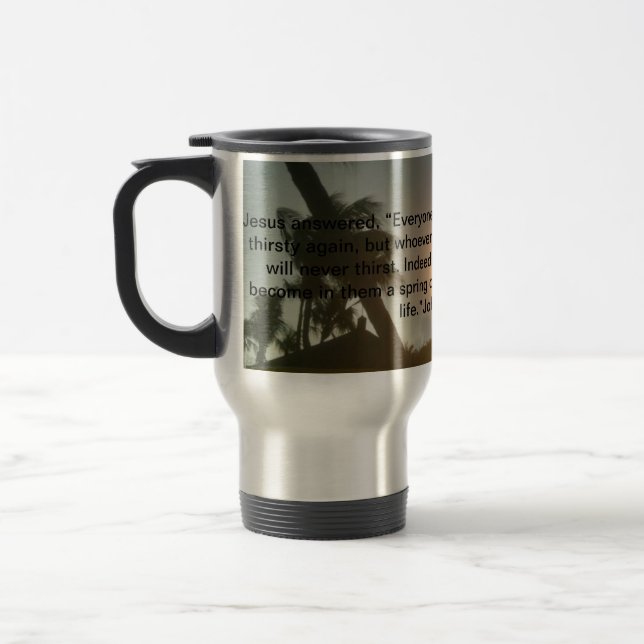 Jesus - Living Water - Travel Mug for Christians (Left)