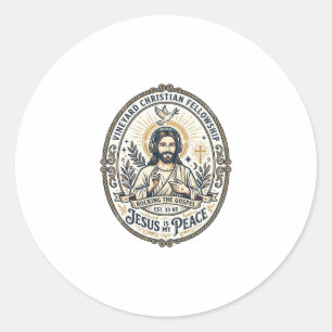 Jesus Lo Fi Study Beats Aesthetic Graphic Tee Chri Classic Round Sticker