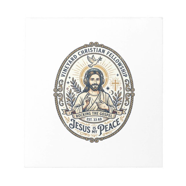Jesus Lo Fi Study Beats Aesthetic Graphic Tee Chri Notepad (Front)