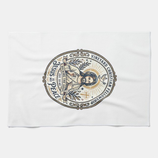 Jesus Lo Fi Study Beats Aesthetic Graphic Tee Chri Tea Towel (Horizontal)