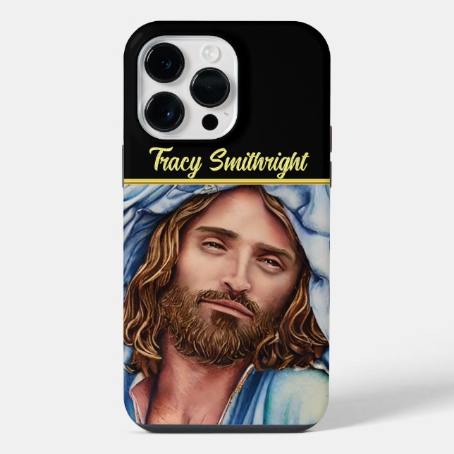 Jesus looking at you iPhone case (Back)