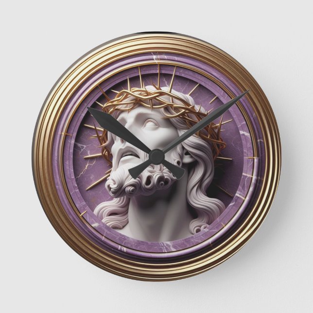 Jesus looking in the heavens  with thorns round clock (Front)