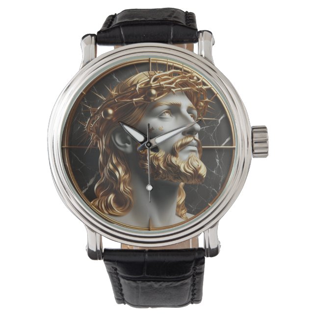 Jesus looking in the heavens  with thorns watch (Front)