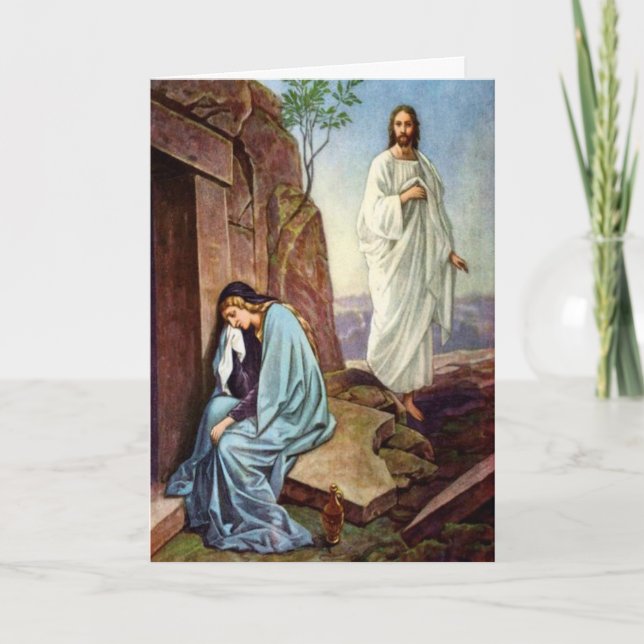 Jesus looking women Greeting card (Front)