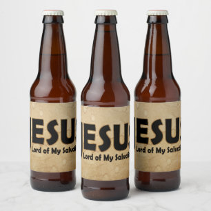 Jesus Lord Salvation Beer Bottle Label