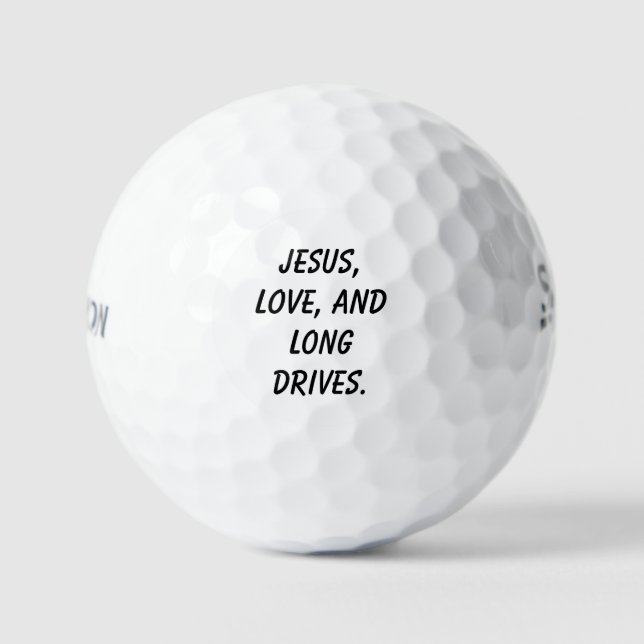 'Jesus, Love, and Long Drives' Christian Wedding  Golf Balls (Front)