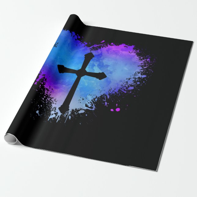 Jesus Love | Christian Cross Love Heart Faith Wrapping Paper (Unrolled)