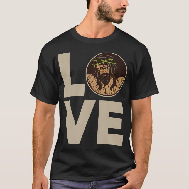 Jesus Love - Crucified Jesus Christian T-Shirt (Front)