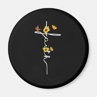 Jesus Love | Faith Christian Cross Sunflowers Magnet
