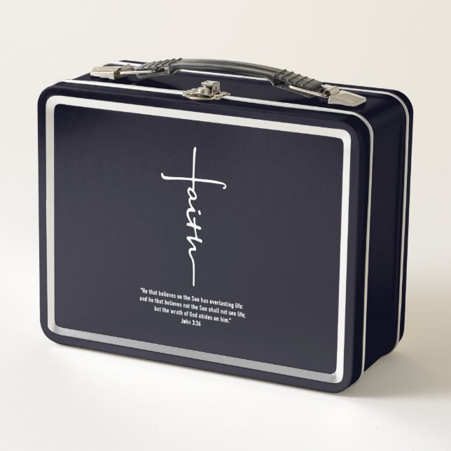 Jesus Love | Faith Cross Christian Jesus Faith God Metal Lunch Box (Front)