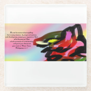 Jesus love glass coaster