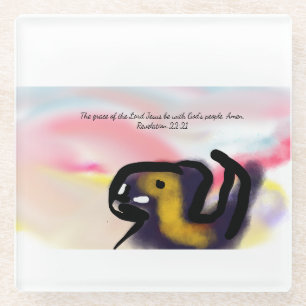 jesus love glass coaster