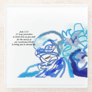 jesus love glass coaster