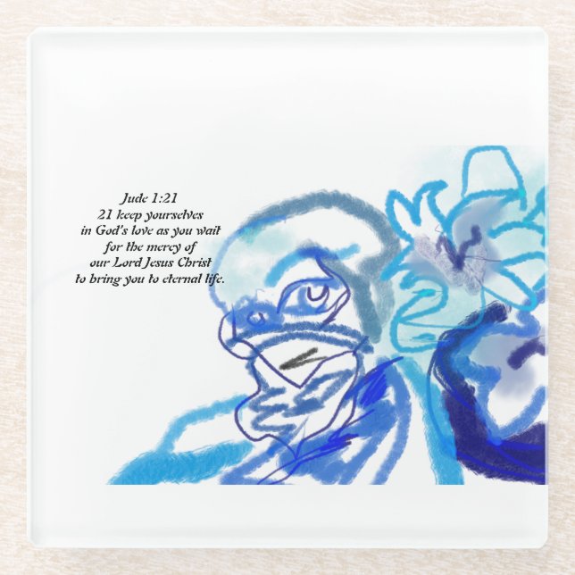 jesus love glass coaster (Front)