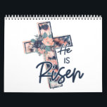 Jesus Love | He Is Risen Cross Floral Flowers Calendar<br><div class="desc">Jesus Love | He Is Risen Cross Floral Flowers</div>