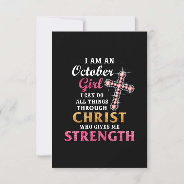 Jesus Love | I Am An October Girl Birthday Gifts RSVP Card (Front)