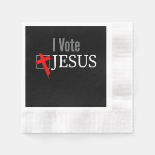 Jesus Love   I Vote Jesus Christian Cross Napkin
