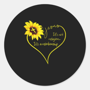 Jesus Love It's Not Religion It's A Relationship Classic Round Sticker