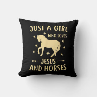 Jesus Love | Just A Girl Who Loves Jesus And Horse Cushion