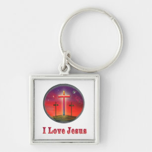 Jesus love key ring