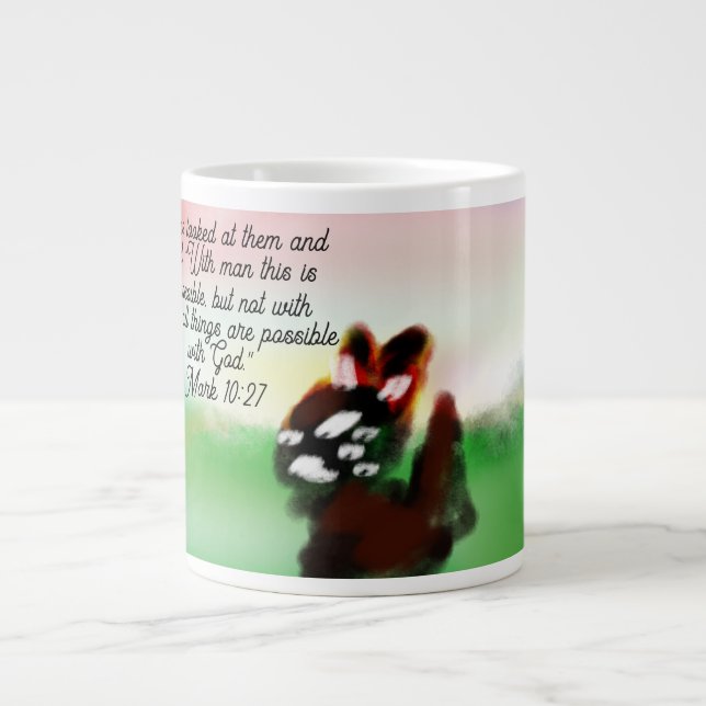 jesus love  large coffee mug (Front)